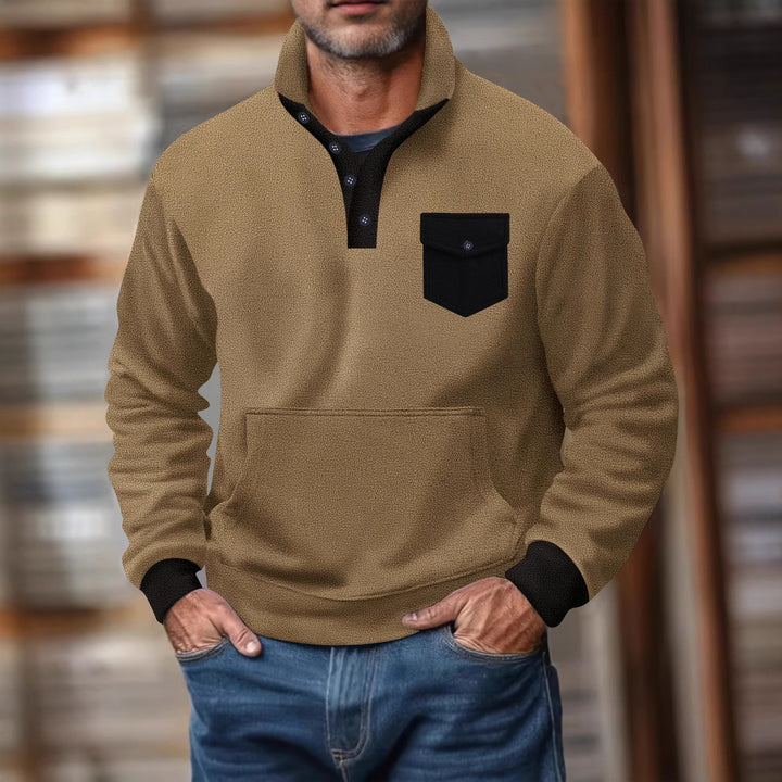 Herren Kapuzenpullover mit modernem Kragen und praktischer Tasche Echoarchiv