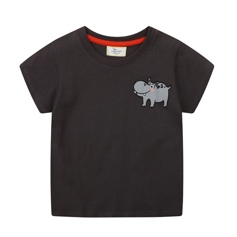 Jungen T-Shirt mit lustigem Nilpferd-Applikation Echo Archiv