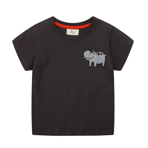 Jungen T-Shirt mit lustigem Nilpferd-Applikation Echo Archiv