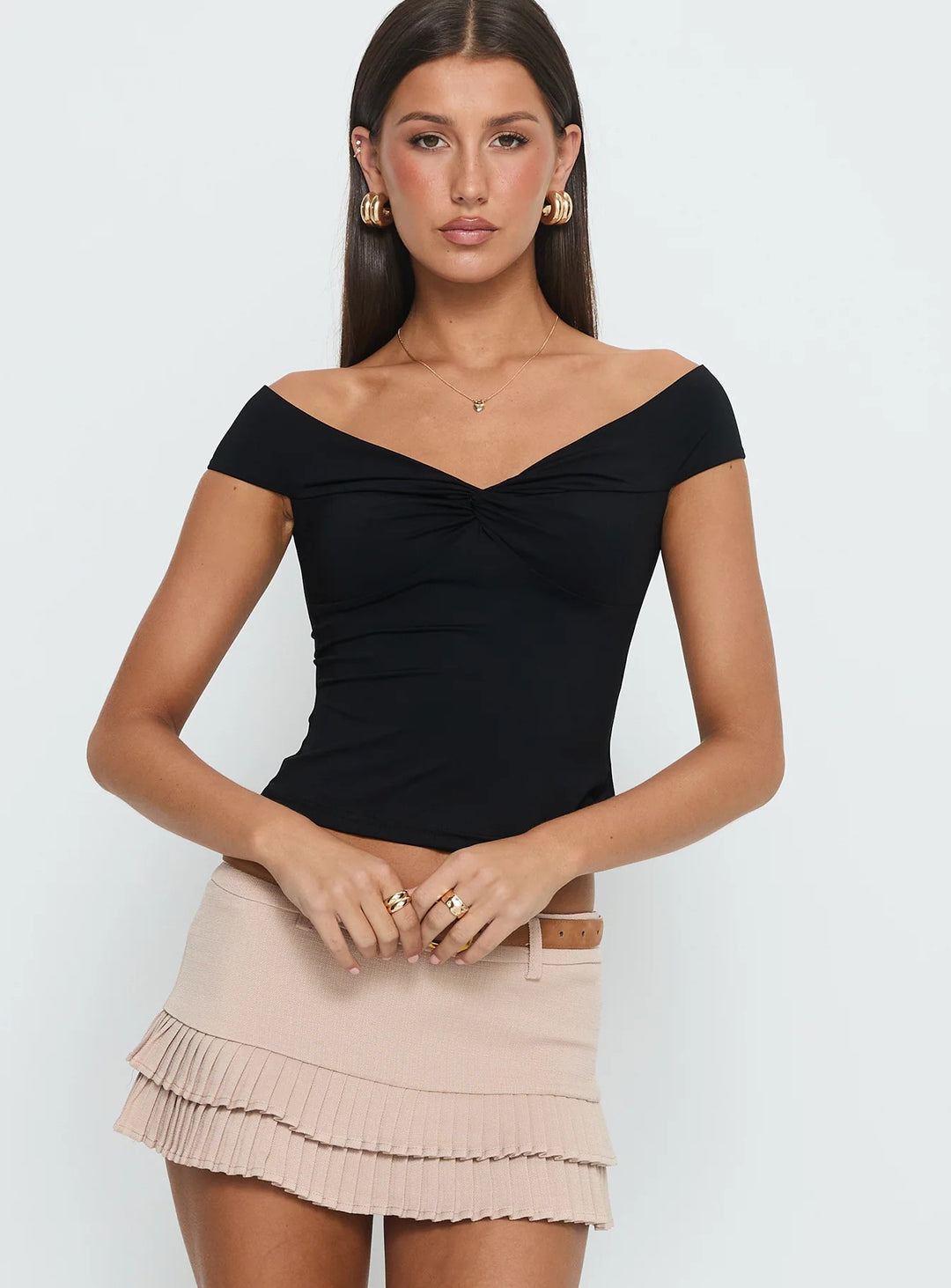 Damen Off-Shoulder Bustier-Top mit Raffung Echo Archiv