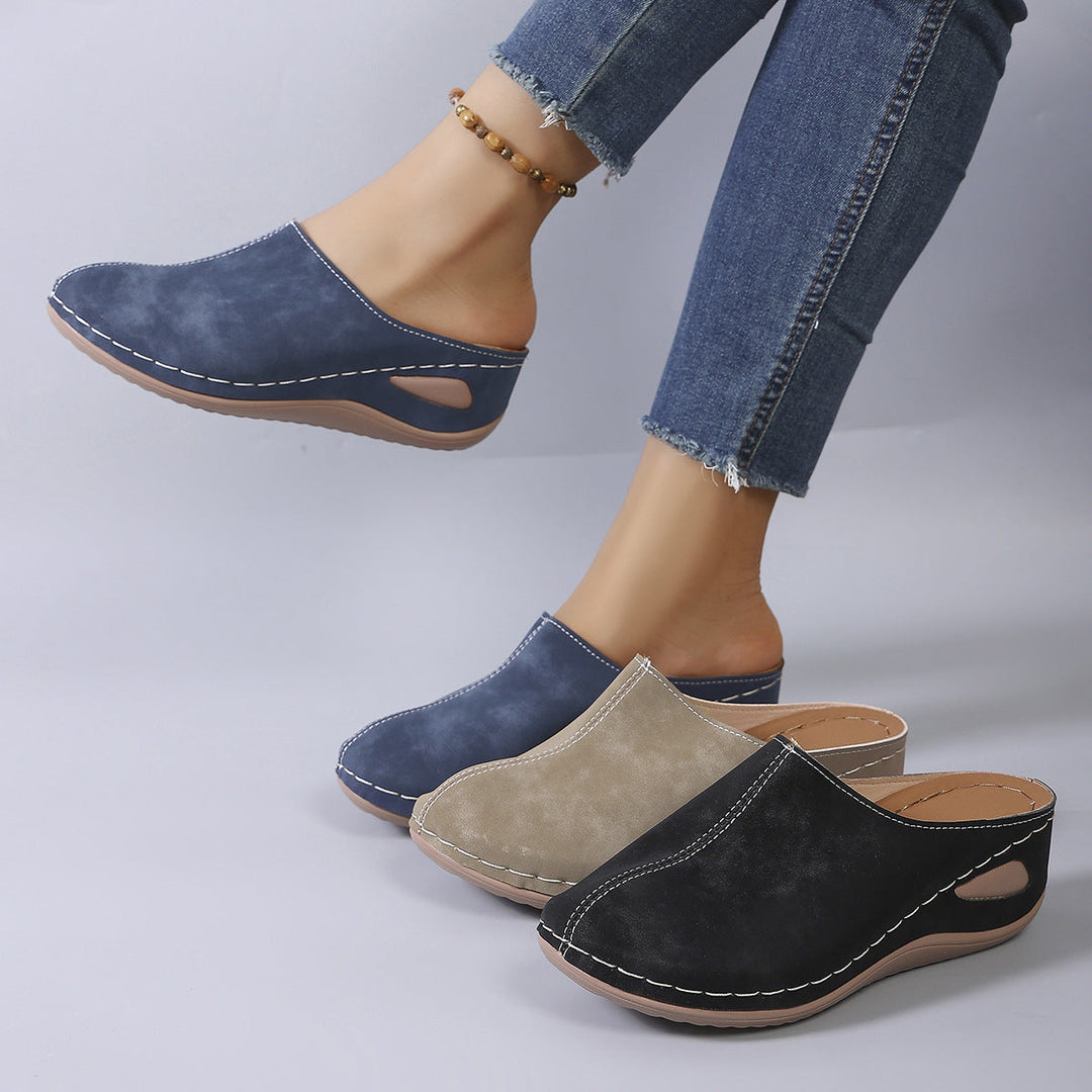 Damen Bequeme Clogs aus hochwertigem Leder mit ergonomischem Fußbett – Lioré