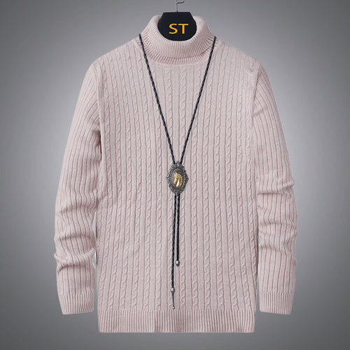 Herren Rollkragenpullover mit strukturiertem Zopfmuster Echoarchiv