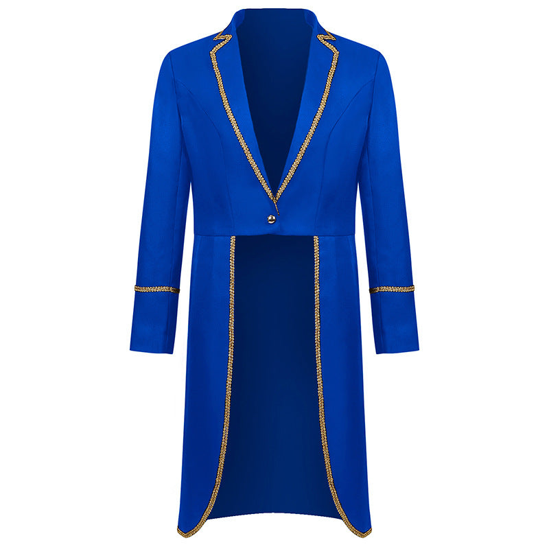 Damen nan langer taillierter Blazer-Mantel mit goldener Kettendetail und einreihigem Verschluss Echo Archiv