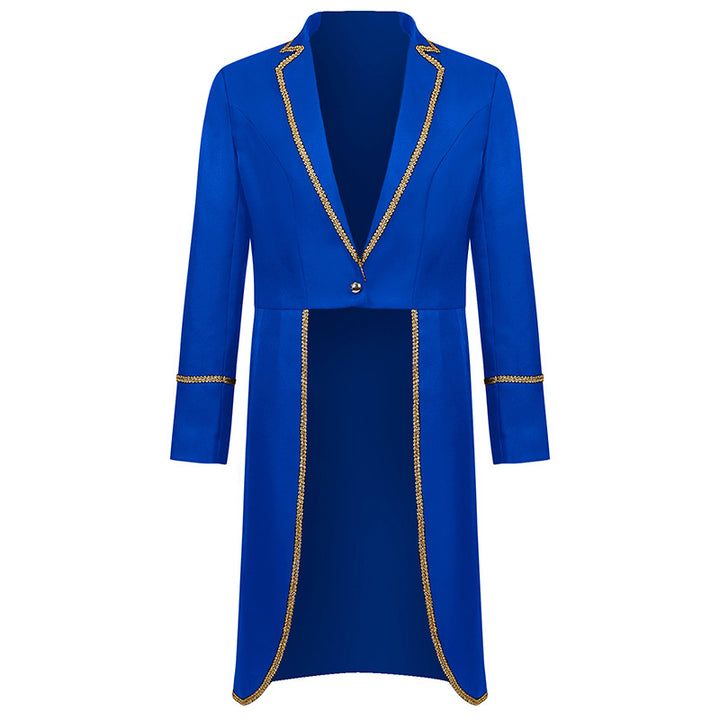 Damen nan langer taillierter Blazer-Mantel mit goldener Kettendetail und einreihigem Verschluss Echo Archiv