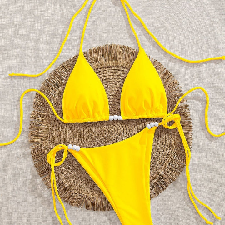 Damen Triangel-Bikini mit dekorativen Perlen-Details Echo Archiv