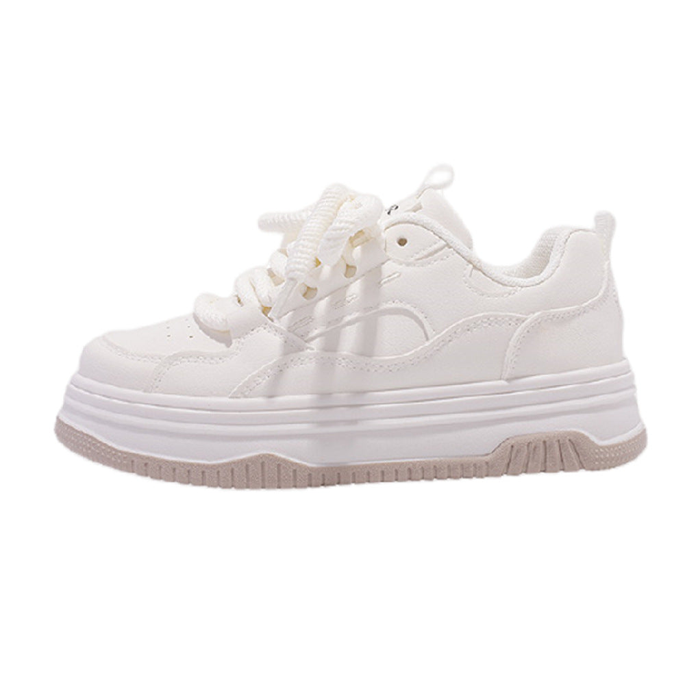 Damen Minimalistische Platform-Sneaker mit gepolstertem Komfortkragen und profilierter Wedgesohle – Névara