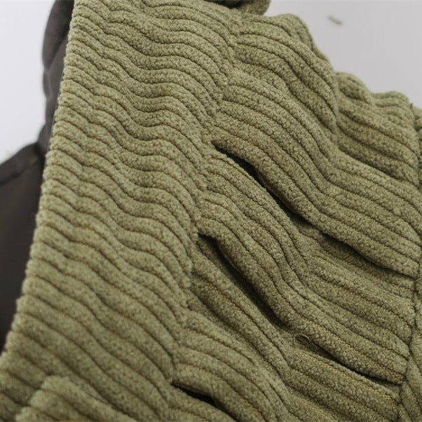 Damen Kurze Cord-Trenchjacke mit Taillengürtel, Cape-Detail und Stehkragen Echo Archiv