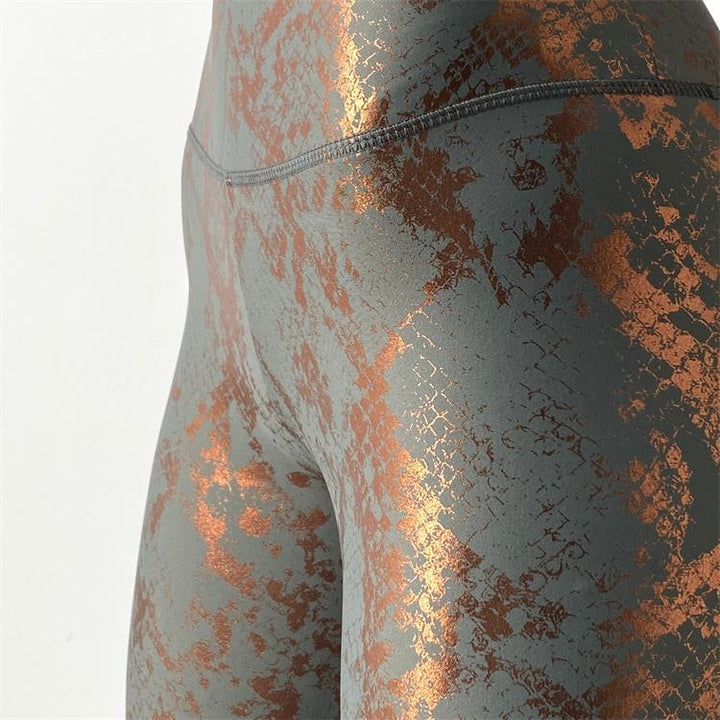 Damen nan hoch taillierte Sportleggings mit formender Kompression und strukturierter Schlangenprägung Echo Archiv