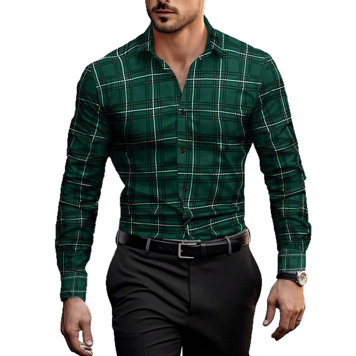 Herren Langarmhemd mit modernem Karomuster und slim fit Schnitt Echoarchiv