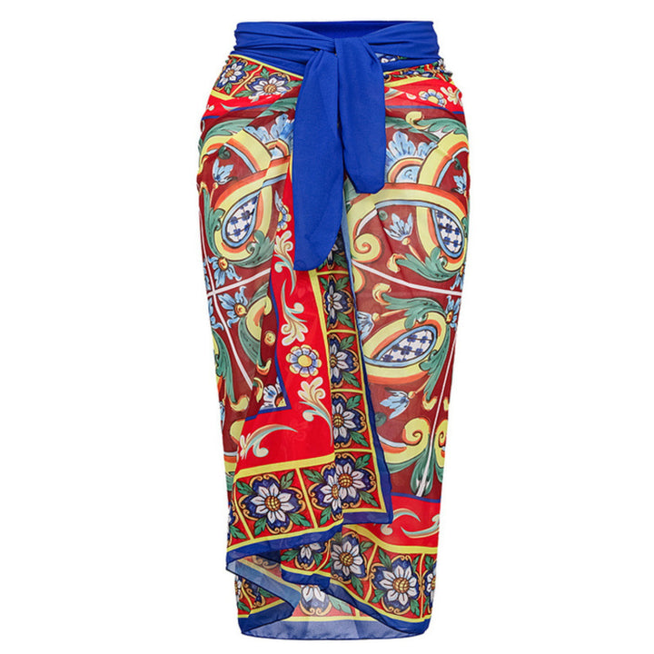 Damen Badeanzug-Set mit floralem Muster und elegantem Wickelrock Echo Archiv