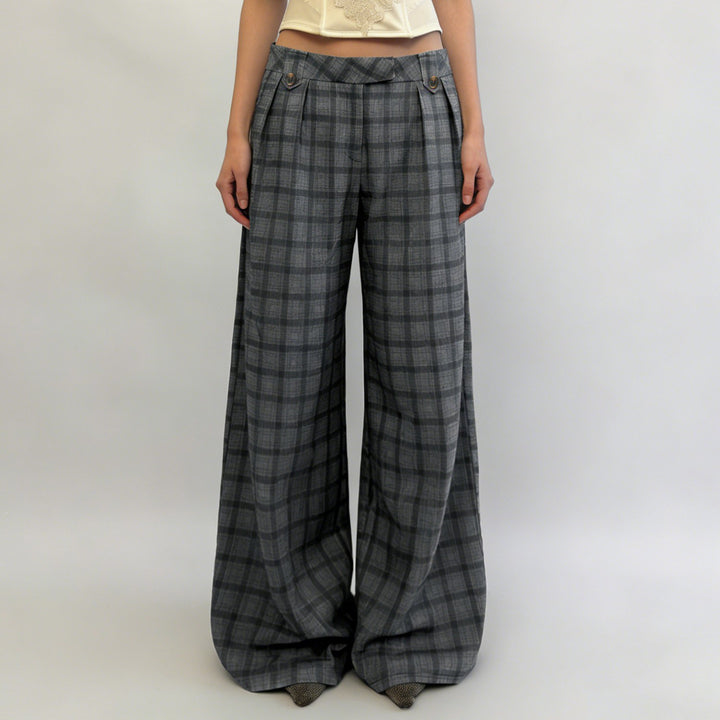 Damen Karohose mit weitem Schnitt und durchdachten Details Echo Archiv