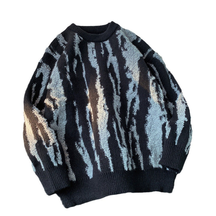 Damen Gemütlicher Strickpullover mit einzigartigem Wellenmuster Echoarchiv