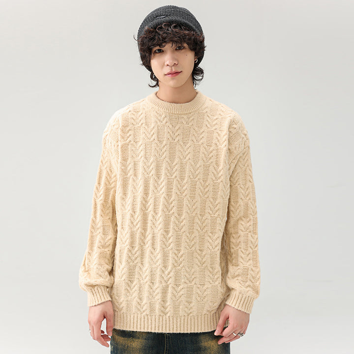 Herren Grobstrickpullover mit klassischem Muster Echoarchiv