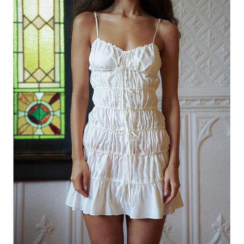 Damen Kurzkleid mit Raffung und verstellbaren Trägern Echo Archiv
