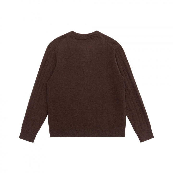 Herren Grobgerippter Halbzip-Pullover aus Merino‑Mix mit Stehkragen Echo Archiv