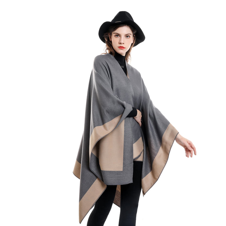 Damen Wendeponcho aus feiner Kaschmir-Mischung – Avérine