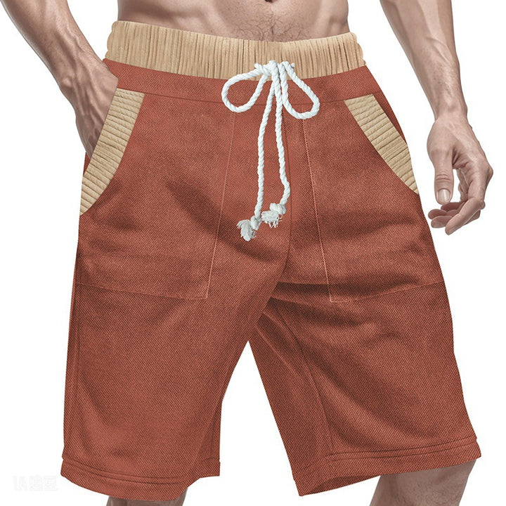 Herren Lässige Shorts mit elastischem Bund und seitlichen Taschen Echoarchiv
