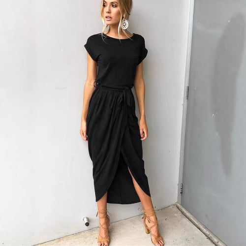 Damen Midikleid mit eleganter Wickeloptik und seitlichem Schlitz Echo Archiv