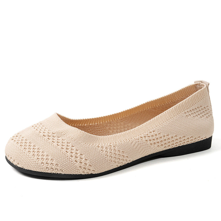 Damen Ballerinas mit elastischem Strickdesign und rutschfester Sohle – Lioré
