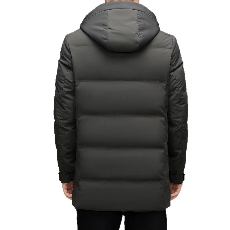 Herren Wattierte Kapuzen-Steppjacke mit verlängertem Schnitt und winddichter Membran Echo Archiv