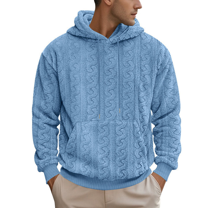 Herren gemütlicher Fleece Hoodie mit Kapuze und Kängurutasche Echoarchiv