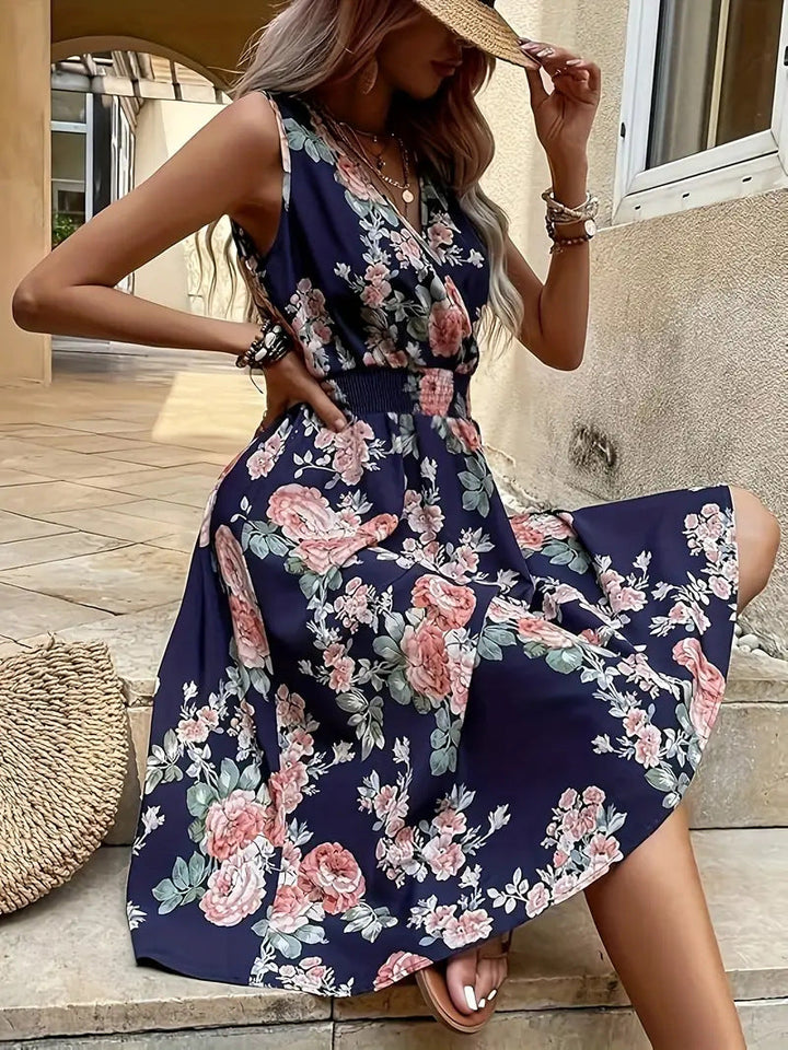 Damen Verspieltes A-Linien Kleid mit floralen Details Echoarchiv