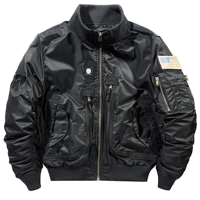 Herren nan windabweisende Pilot-Flightjacke mit modularen Fronttaschen, Ärmelorganizer und elastischem Bund Echo Archiv