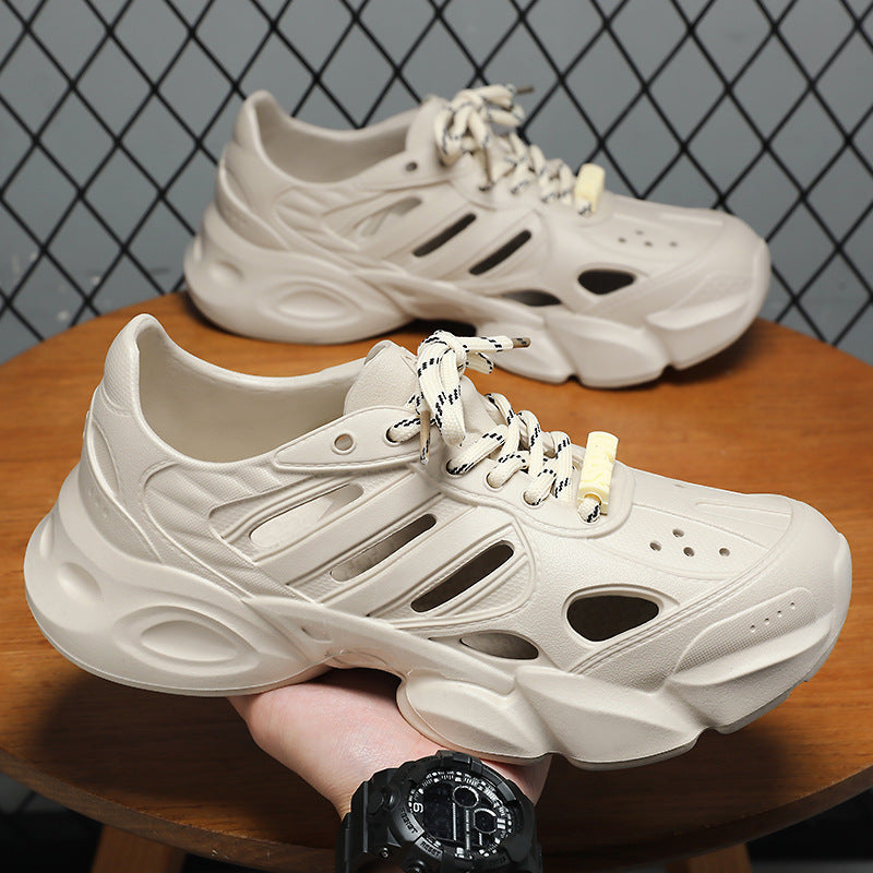 Herren nan futuristischer atmungsaktiver Cut-Out Plateau-Sneaker mit stoßdämpfender EVA-Sohle und Schnellverschluss Echo Archiv