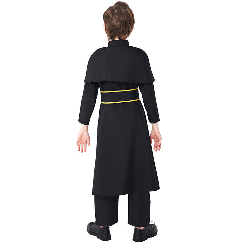 Männer Priester Kostüm mit Umhang und goldenen Accessoires Echo Archiv