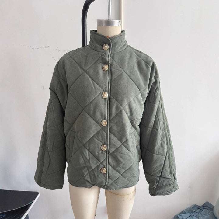Damen Gepolsterte Steppjacke mit Stehkragen und Oversize-Schnitt Echo Archiv