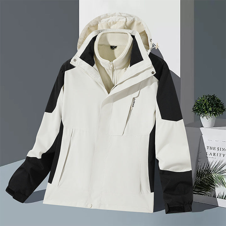Männliche winddichte Softshelljacke mit integriertem Mikrofaserschicht und verstellbarer Kapuze – Taviero