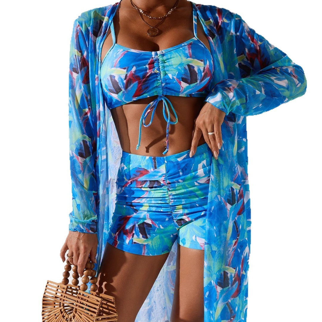 Damen Strandmode Set mit transparentem Kimono und sportlichem Bikini Echo Archiv