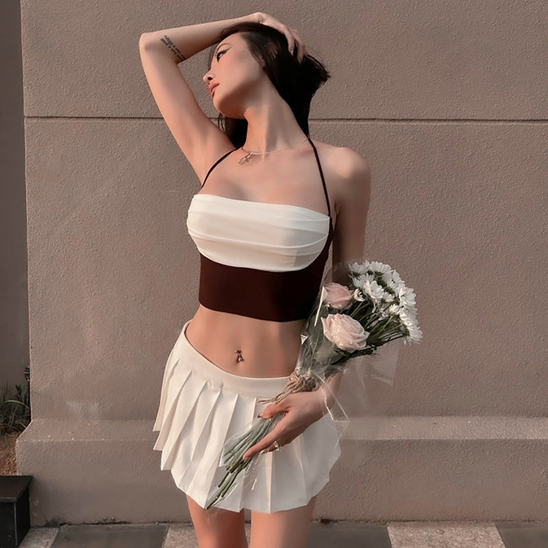 Damen modisches Trägershirt mit asymmetrischem Design und Raffungen Echo Archiv