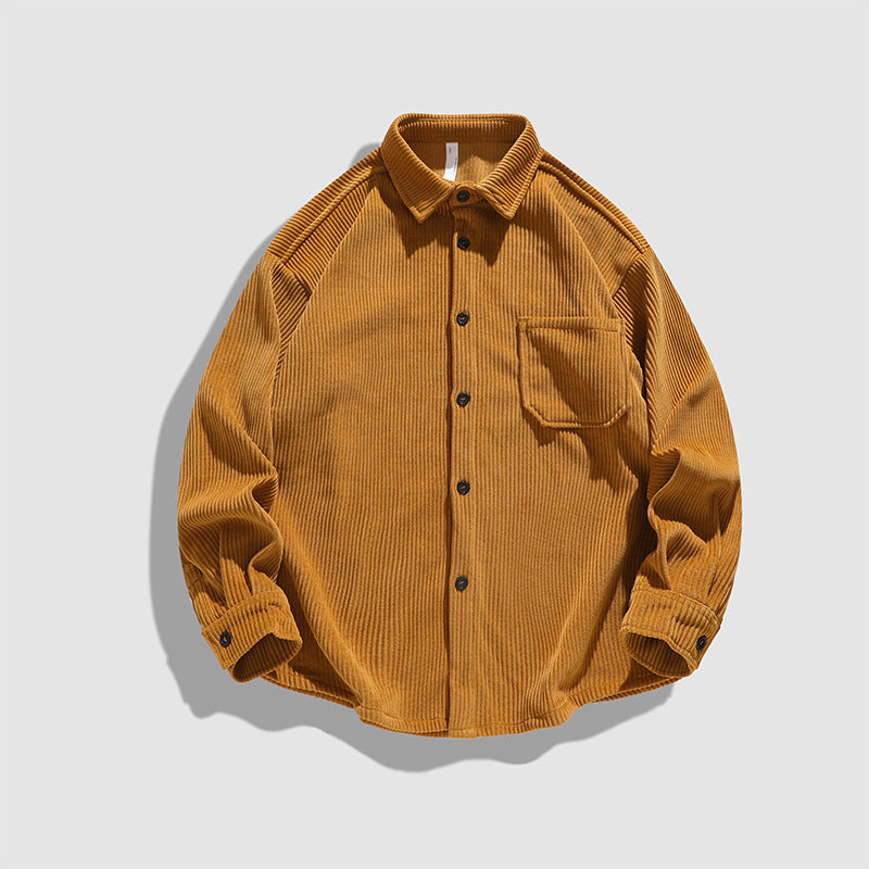 Herren Lässige Kordhemdjacke mit praktischen Brusttaschen Echoarchiv
