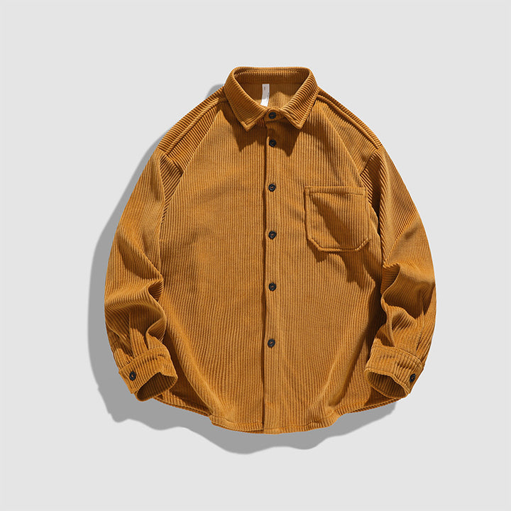 Herren Lässige Kordhemdjacke mit praktischen Brusttaschen Echoarchiv