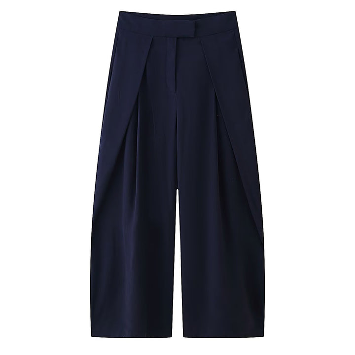 Damen weit geschnittene Culotte-Hose mit eleganten Falten und hohem Bund Echo Archiv