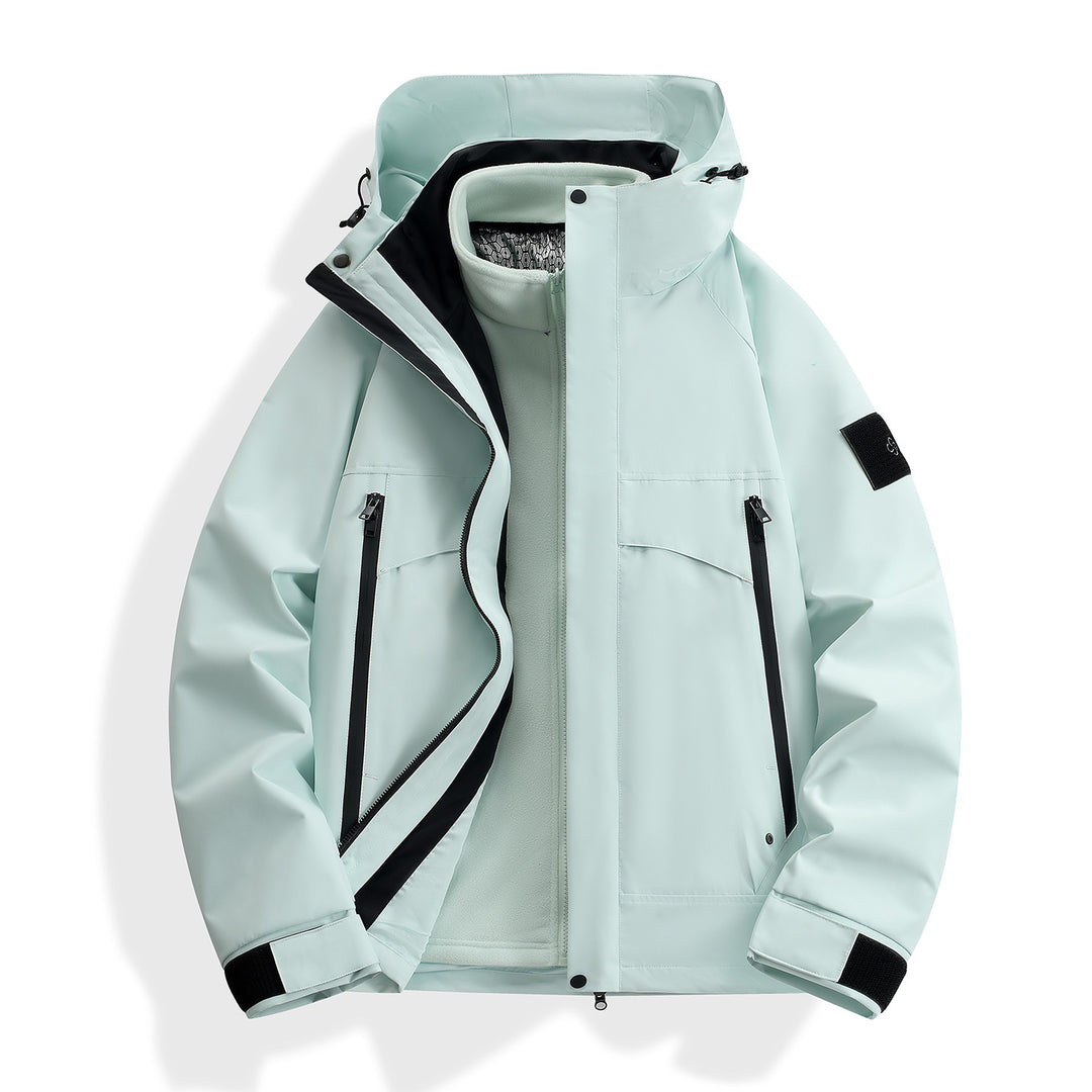 Damen wasserdichter modularer Parka mit abnehmbarer Fleece-Innenjacke und technischer Kapuze Echo Archiv