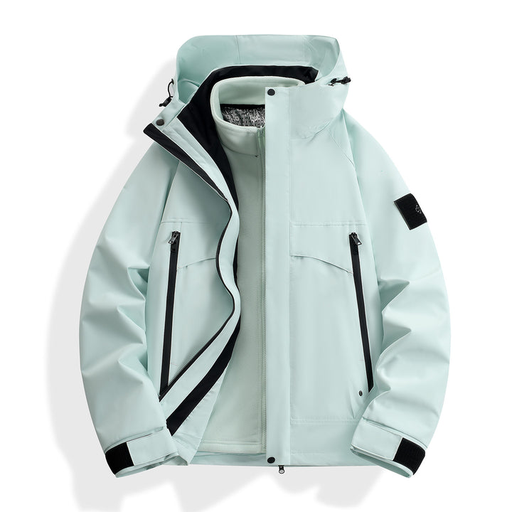 Damen wasserdichter modularer Parka mit abnehmbarer Fleece-Innenjacke und technischer Kapuze Echo Archiv