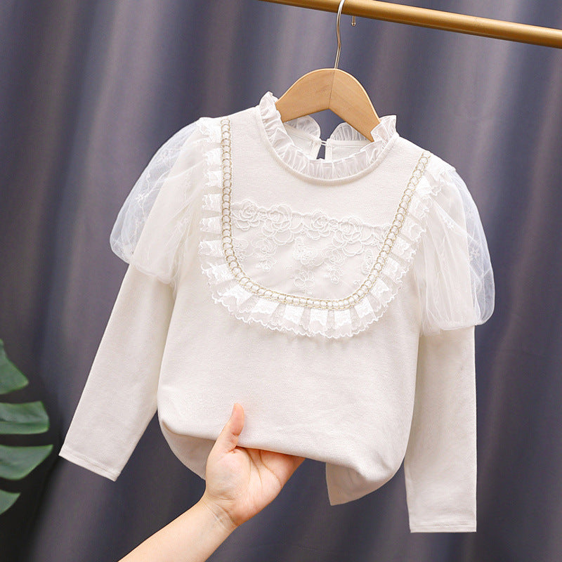 Mädchen T-Shirt mit eleganten Tüllärmeln und Rüschendetails Echo Archiv