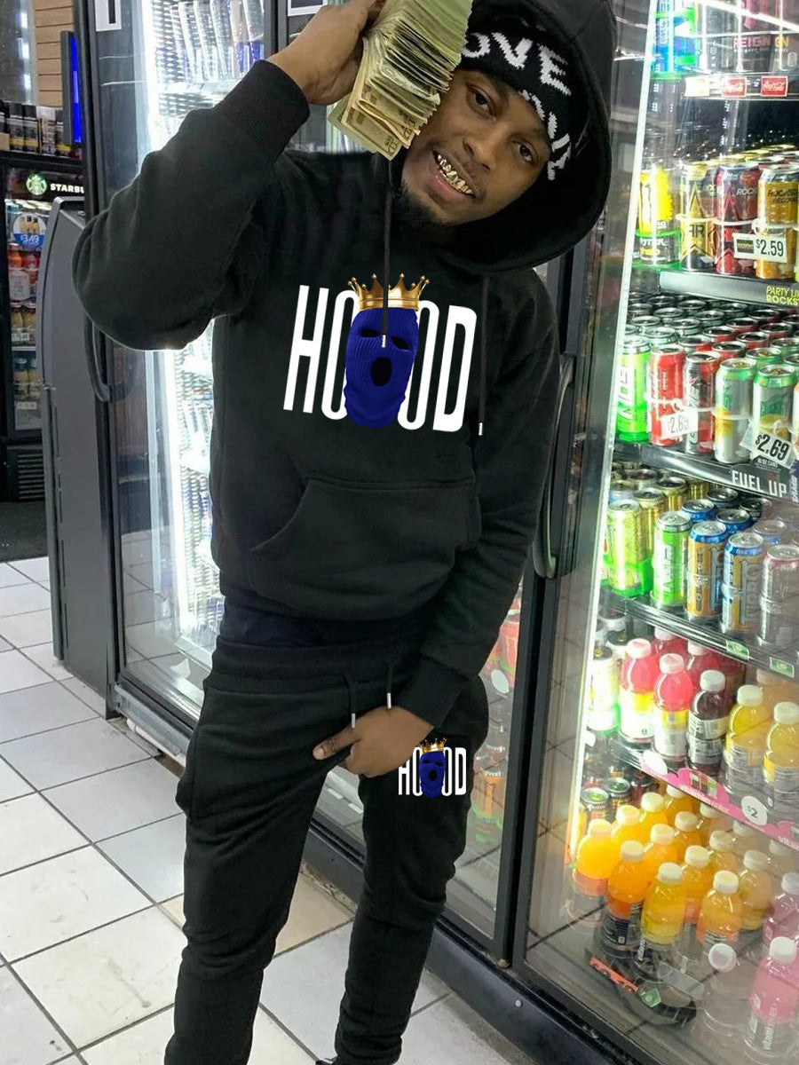Herren Hoodie und Jogginghose Set mit auffälligem Grafikdesign Echoarchiv