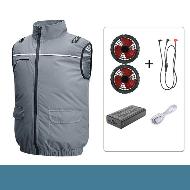 Unisex nan leichte kühlende Arbeitsweste mit integrierten Ventilatoren und externem Akku Echo Archiv
