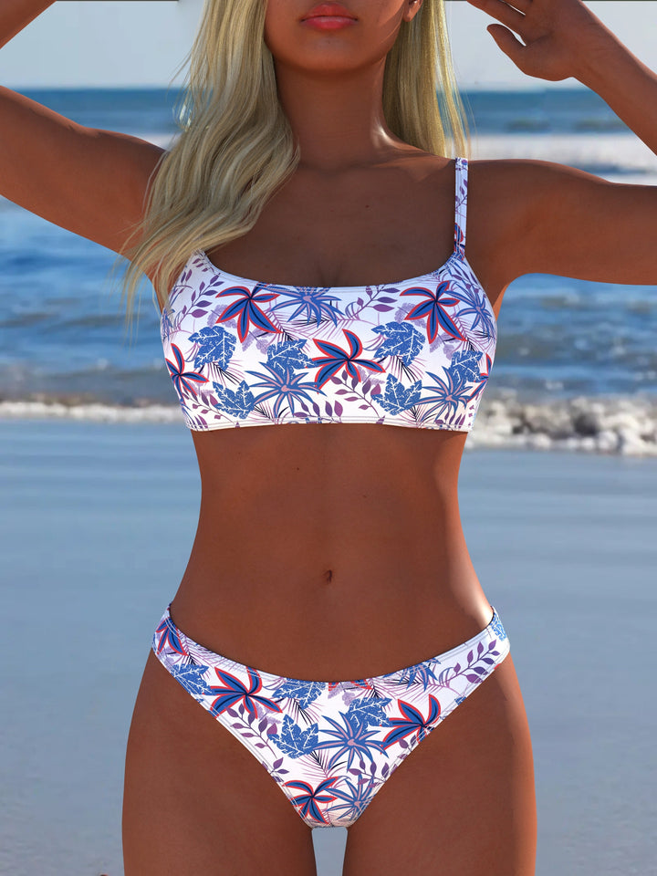 Damen Bikini-Set mit trendigem floralem Muster und breiten Trägern Echo Archiv