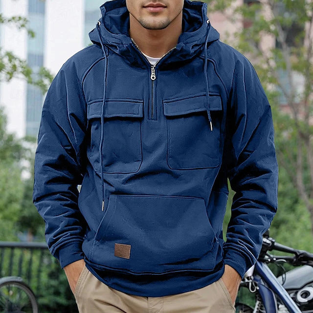 Herren modische Kapuzenjacke mit praktischen Taschen Echoarchiv