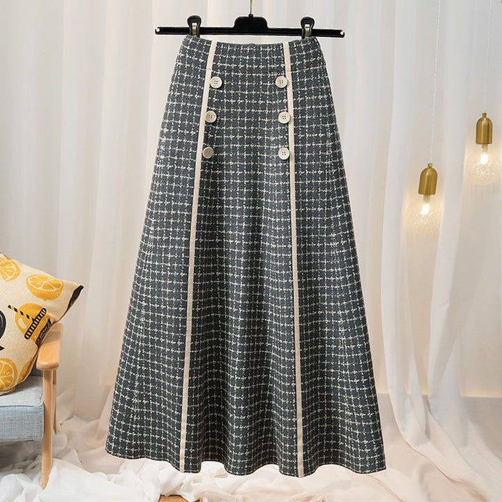 Damen Eleganter und fließender Maxirock mit Knopfdetails Echo Archiv