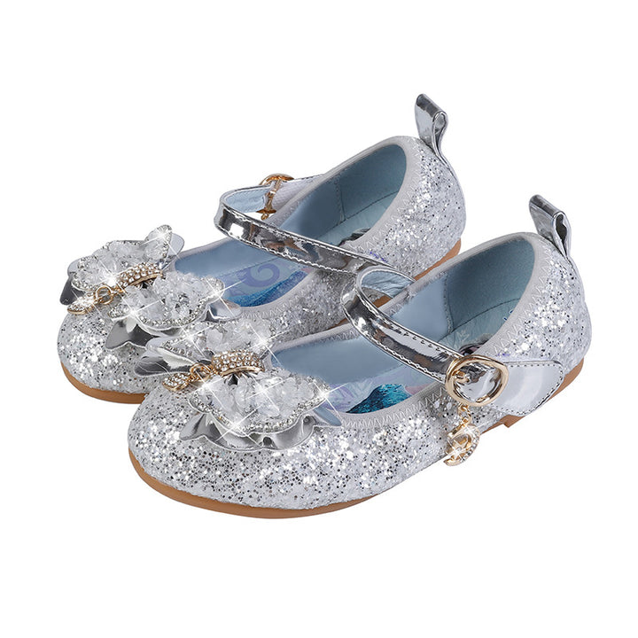 Mädchen Glitzernde Ballerinas mit dekorativer Blumenapplikation Echo Archiv
