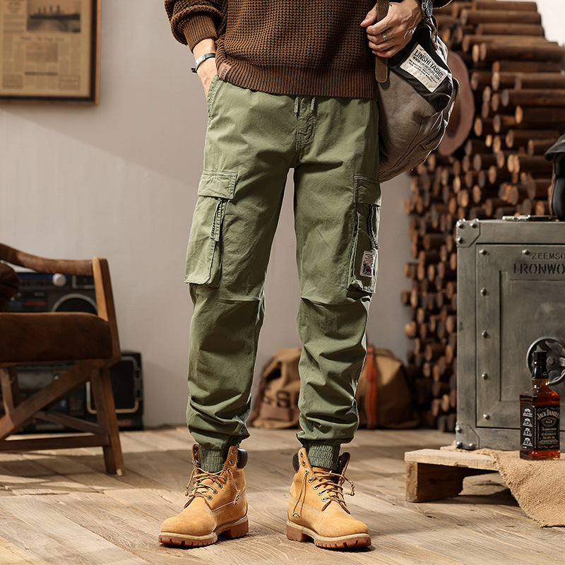 Herren Cargo-Jogger mit Zip-Knöchel, elastischem Bund, Multifach-Utility-Taschen und Vintage-Patch Echo Archiv