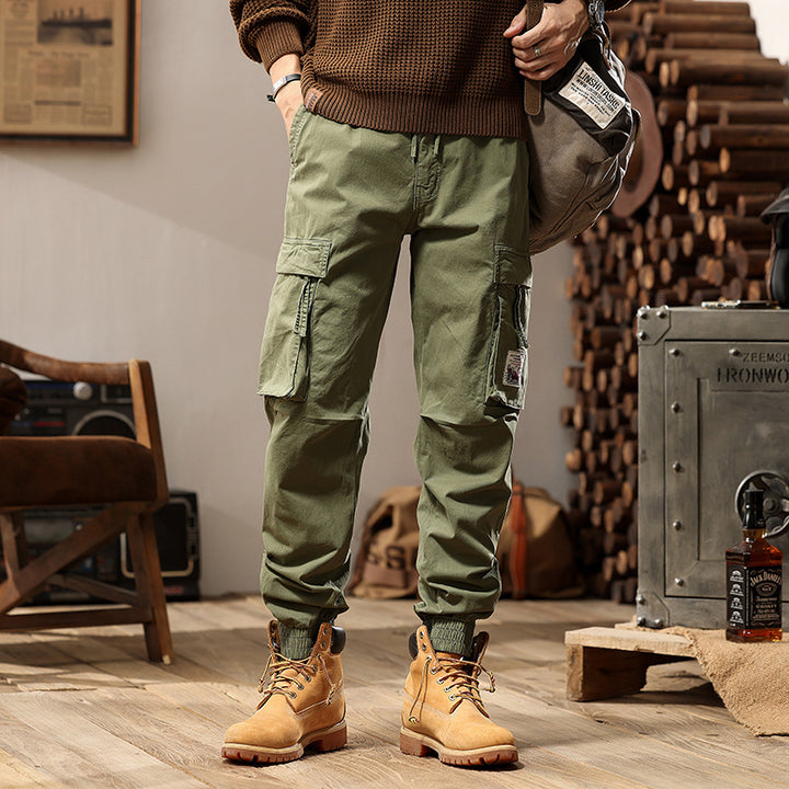 Herren Cargo-Jogger mit Zip-Knöchel, elastischem Bund, Multifach-Utility-Taschen und Vintage-Patch Echo Archiv