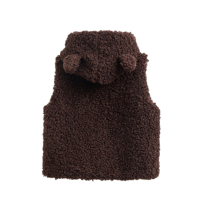 Damen nan kuschelige Teddyweste mit Kapuze und Reißverschluss Echo Archiv