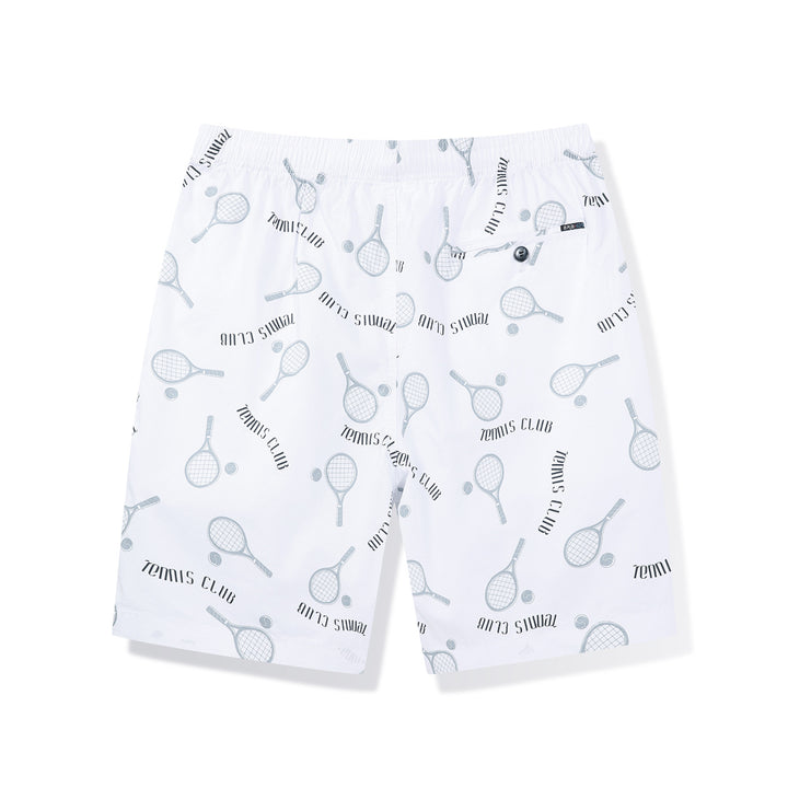 Herren Badeshorts mit Tennis-Motiv und elastischem Bund Echoarchiv