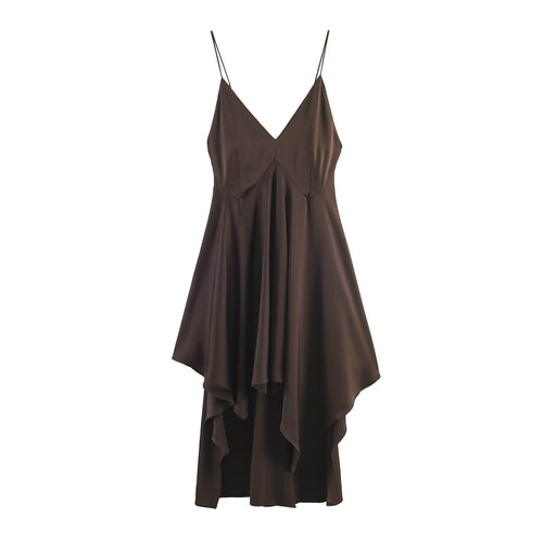 Damen Maxikleid mit elegantem asymmetrischen Saum und feinem V-Ausschnitt Echo Archiv